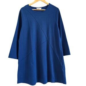 Marketplace Patchwork Waffle Mini Tunic Dress Size M Oversized Cotton Lagenlook